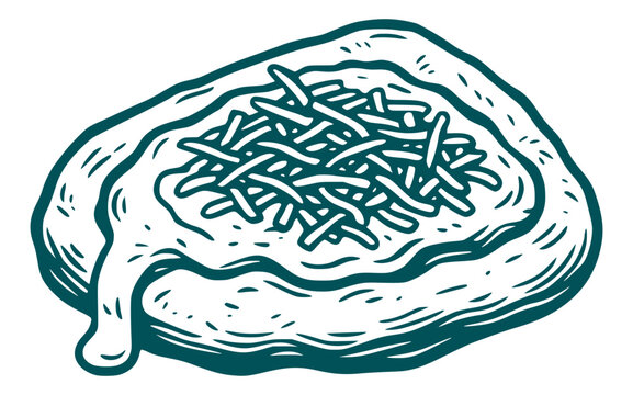 traditional hungarian langos with cheese and sour cream