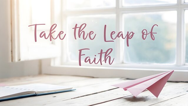 A paper airplane poised to launch near a motivational quote - Powered by Adobe