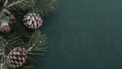 Evergreen Cones A Study in Textures and Shades of Green, Accented with White.