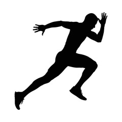 Silhouette of a runner sprinting