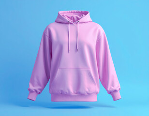 sweater pink colour mock up isolated on blue background 