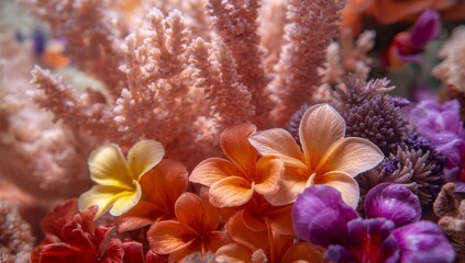 Floral Abstraction. A Symphony of Colors and Textures in a Dreamlike Garden.