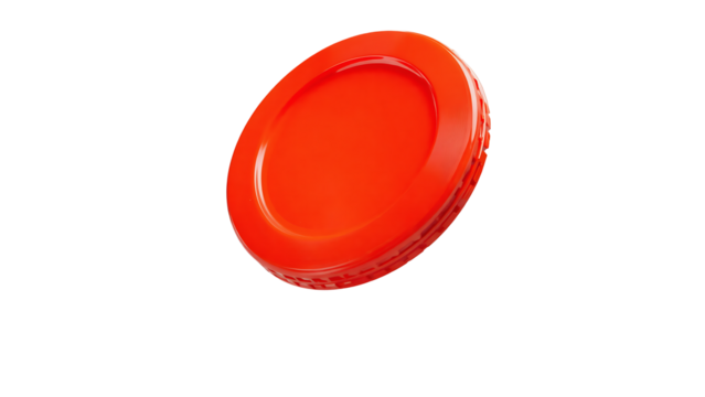 A bright red frisbee isolated on transparent background, perfect for outdoor games and activities in the park or on the beach - Powered by Adobe