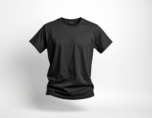 tshirt black colour mock up isolated on white background