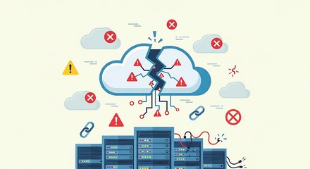 Cloud Computing Failure, Data Breach, Server Downtime, IT Problem