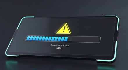 System Error Critical Loading Bar, Warning Sign, Technology
