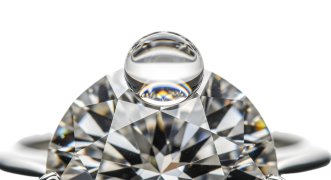 Brilliant Cut Diamond Ring Macro View