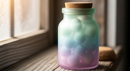 Pastel Dream Jar - A Whimsical Display of Cotton Candy Colors.