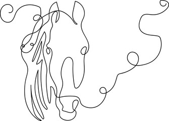 The horse one line drawing