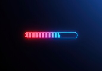 A vibrant digital display shows a progress bar indicating a system refresh, symbolizing new versions, advancement, and current status ,evolution ,solution ,intelligence