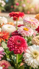 Colorful flowers blooming in a lush garden