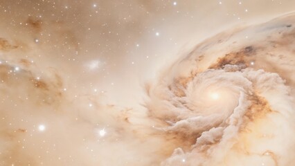 Swirling clouds of gas and dust in a distant nebula with vibrant colors and intricate patterns