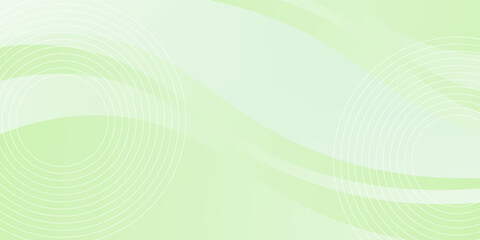 Minimalist soft Abstract Background in Gradient green and white Tones with Circles. Circle effect style geometric, abstract background.