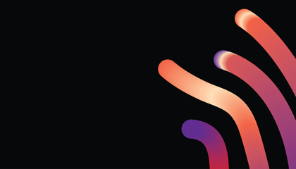 Abstract Gradient Tubes on Black Background with Copy Space curve