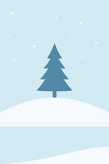 Fototapeta premium Snowy Landscape Elements and Cool Seasonal Serenity in Clean Design