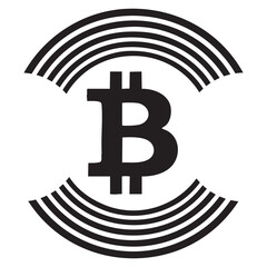 Blockchain bitcoin sign simple vector art design