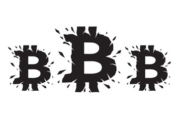 Blockchain bitcoin sign simple vector art design
