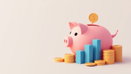 Financial growth illustration with piggy bank business concepts minimalist style professional context creative perspective