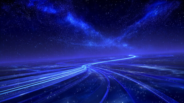 Abstract Blue Light Trails