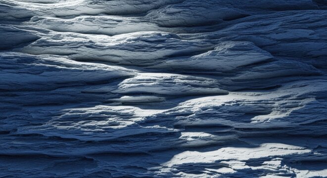 Abstract stone texture with layered formation. Minimalist geological surface with dramatic lighting. Natural mineral pattern for design. Close up detail of rough slate rock strata