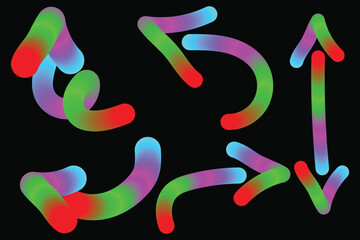 Colorful arrows pointing in different directions on black