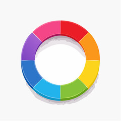 Vibrant cyclical arrangement of segments showing a spectrum of colors in abstract design