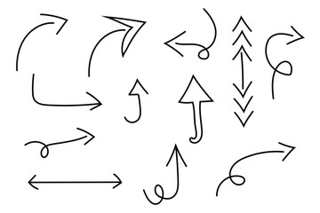 Hand drawn arrows isolated on white background image