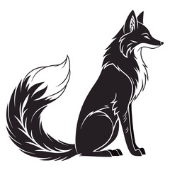 black fox vector illustration