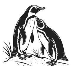 penguin silhouette vector illustration