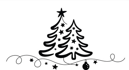 Stylized christmas trees, festive season illustration element Vector