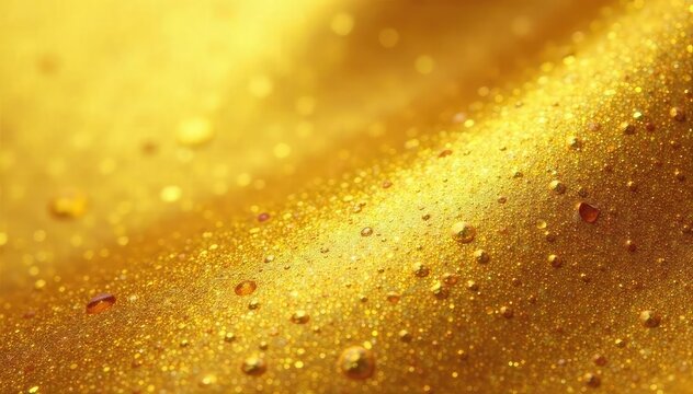 Close-up of delicate, shimmering gold leaf, exhibiting a fine, intricate texture The rich color and metallic sheen are beautifully captured, ideal for luxury and elegance themes , metal, material