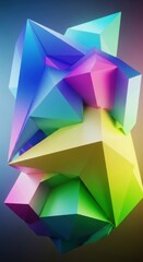 Geometric kaleidoscope a vibrant symphony of colors, creating abstract visualization