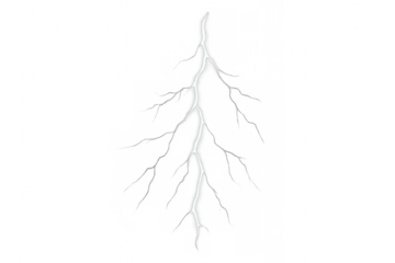 Lightning bolt on a transparent background, representing electricity, energy, and impactful weather phenomena