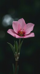 Fototapeta premium A delicate, vibrant bloom captured outdoors during a cloudy day, showcasing soft, diffused light and subtle colors ,plant ,macro ,petal