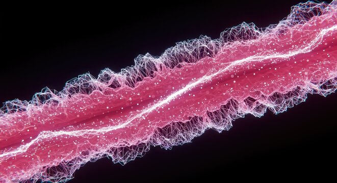 A dynamic abstract digital interface rendered in vibrant glossy light patterns, symbolizing global data connection and future technology ,science ,virtual ,innovation