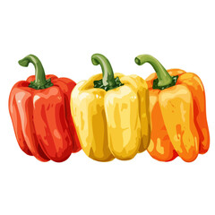 Vector illustration set, eps format, My Watercolor illustration, mini bell pepper Set painting isolated on a white background, EPS painting design