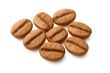 Obraz premium Unroasted arabica coffee beans, a raw ingredient, on a transparent background, symbolizing freshness and organic farming