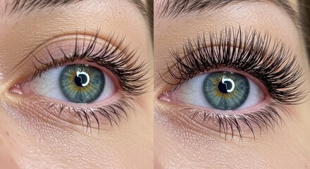 Close-up of a Woman's Eye with Long, Voluminous Eyelashes