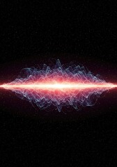 Dynamic conceptual visualization illustrating the fluctuating energy of a quantum field, featuring vibrant abstract waves and lattice structures in deep space ,dimension ,complex ,discovery
