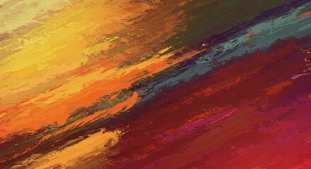 Dynamic modern abstract painting featuring vivid color fields, layered textures, and expressive brushstrokes creating a chaotic yet harmonic visual experience ,pattern ,contemporary ,abstractionism