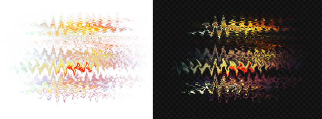 dynamic ripple effect with vibrant fire and light distortion, showcasing bright and dark versions for diverse design and overlay projects.