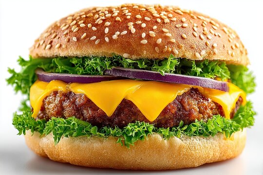 burger isolated on white background