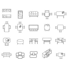 furniture layout a top-down view of various interior furniture pieces ideal for illustrating home design and floor planning concepts providing visual aid