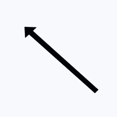 Black arrow pointing diagonally up to the left for direction or navigation