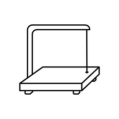 Hot wire cutter clean line art illustration of an essential engineering device designed for precise cutting and shaping tasks.
