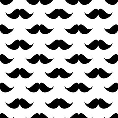 Mustache seamless pattern isolate on transparent background.	