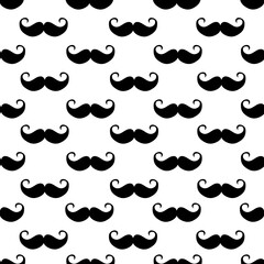 Mustache seamless pattern isolate on transparent background.	
