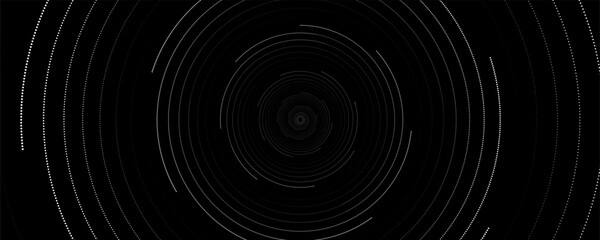 Swirling radial background. Black and white Halftone dotted background Pop art overlay texture. Hand drawn NOT AI