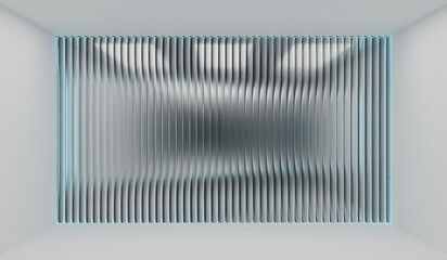 Square room scene, hall, 3D illustration