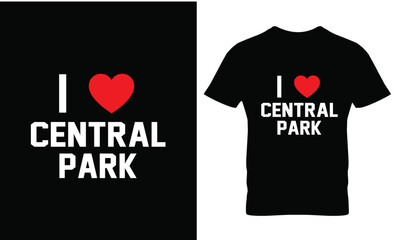 I Love Central Park Heart T- Shirt Design new york